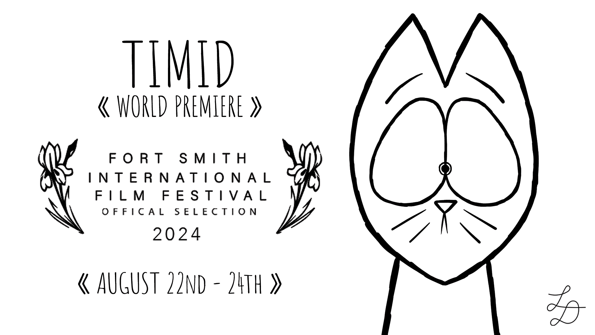 Image of cat beside "Fort Smith International Film Festival" Laurel